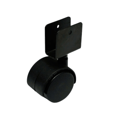 RUEDA NEGRA 40 MM CON U