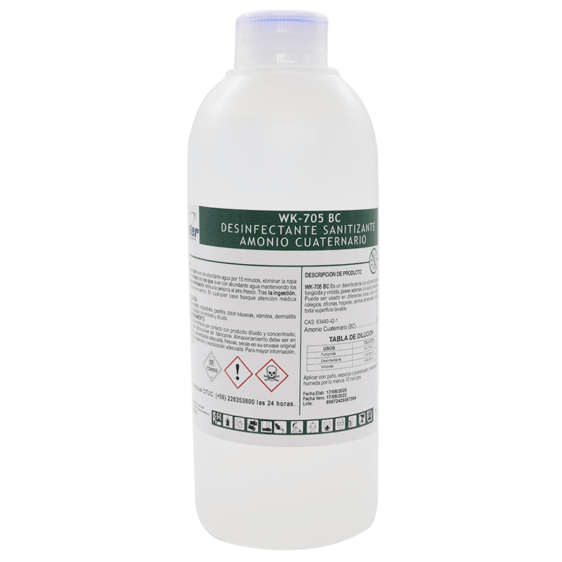 DESINFECTANTE SANITIZANTE DE SUPERFICIES (AMONIO CUATERNARIO) 1L WK-705BC