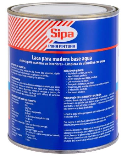 LACA PARA MADERA AL AGUA 800 CC SIPA1