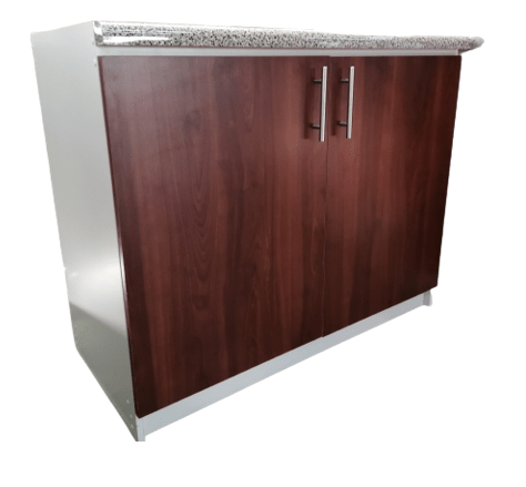 MUEBLE LAVAPLATOS 2 PUERTAS 100x50 CM COLOR CEREZO