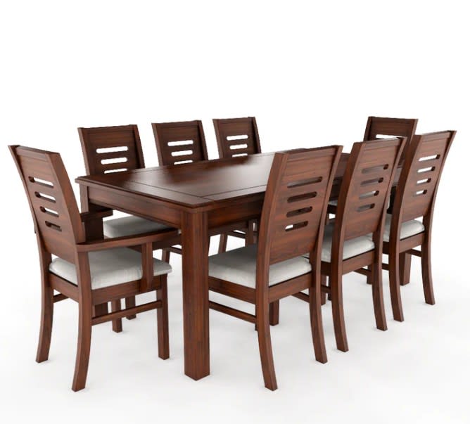 JUEGO DE COMEDOR ROMA NOGAL 6 SILLAS + 2 SITIALES 0
