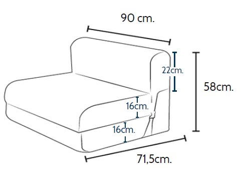 SOFA CAMA BROCATO 90 CM GRIS5