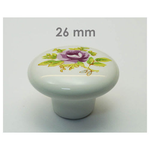 TIRADOR CERÁMICA FLOR ROSADA