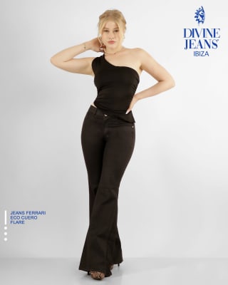 JEANS DIVINE FERRARI ECO CUERO FLARE3