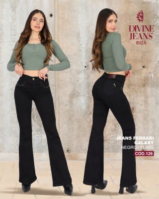 JEANS DIVINE FERRARI FLARE GALAXY BLACK1