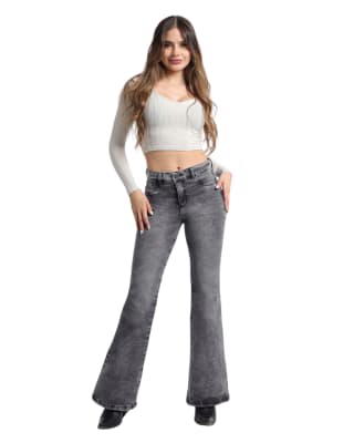 JEANS DIVINE FERRARI FLARE GREY2