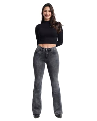 JEANS DIVINE FERRARI FLARE GRIS BORDADO1