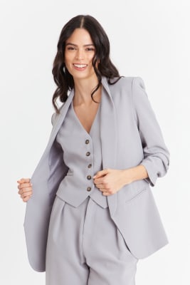 BLAZER MANGA 3/4 AJUSTADA CON PLIEGUES NICOPOLY1