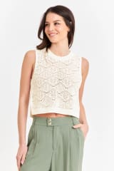 POLERA SIN MANGAS TIPO CROCHET