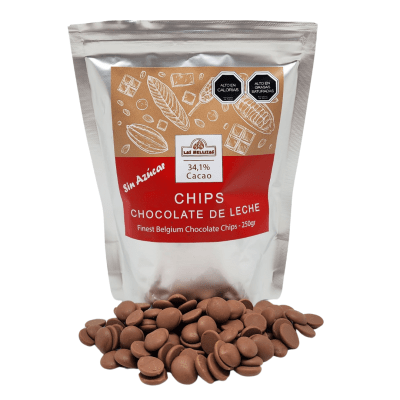 Chips de Chocolate de Leche - Sin Azúcar - 34,1% Cacao - 250grs