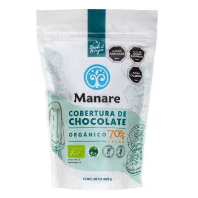 Manare Cobertura de Chocolate Organico 70% Cacao 200g