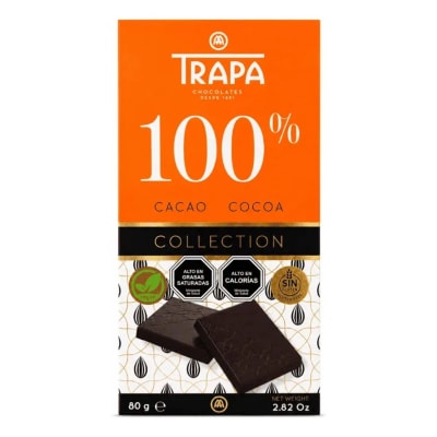 Trapa Collection Chocolate Negro 100% Cacao Sin Gluten