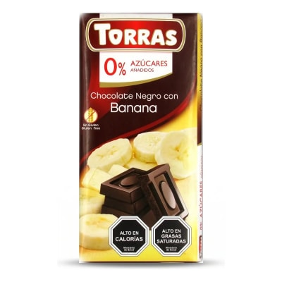 Torras Chocolate Negro con Banana 52% Cacao Sin Azúcar