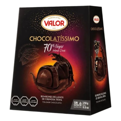 Valor Chocolatissimo Bombones Chocolate Negro 70% Cacao Sin Gluten