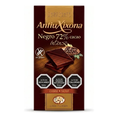 Antiu Xixona Chocolate Negro 72% Cacao Intenso Sin Gluten