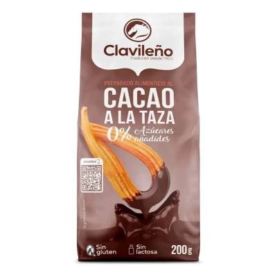 Clavileño Cacao A La Taza Sin Azucar Sin Gluten Sin Lactosa