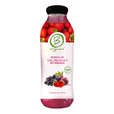 Be Organics Bebida Uva, Frutilla y Betarraga 400 mL