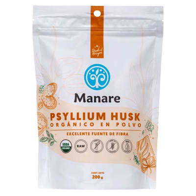 Manare Psyllium Husk Organico en Polvo 200 g