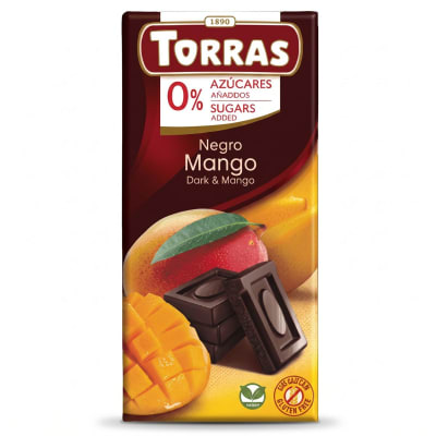 Torras Chocolate Negro con Mango 52% Cacao Sin Azúcar
