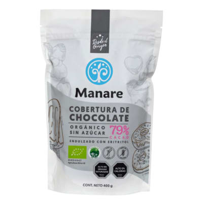 Manare Cobertura de Chocolate Organico 79% Cacao Sin Azucar 200g