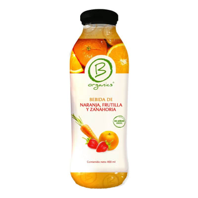 Be Organics Bebida de Naranja, Frutilla y Zanahoria 400 mL