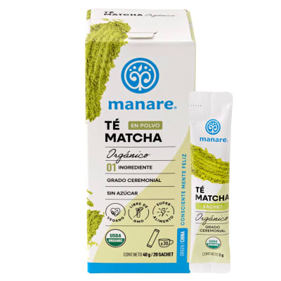 Manare Te Matcha Organico Sachet 20 UN