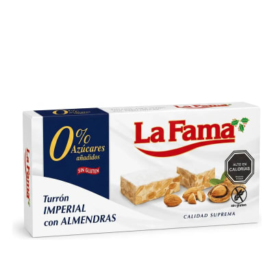 La Fama Turrón Imperial con Almendras Sin Azucar Sin Gluten