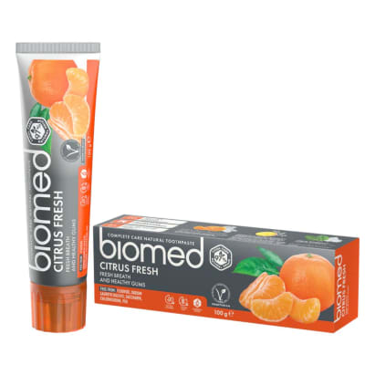 Biomed Pasta Dental Sin Fluor Citrus Fresh Aliento fresco y encías sanas