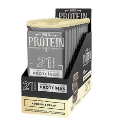 Caja Wild Protein Pro Barra Cookies & Cream 60 g X 10 UN