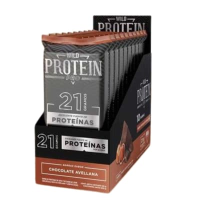 Caja Wild Protein Pro Barra Chocolate Avellanas