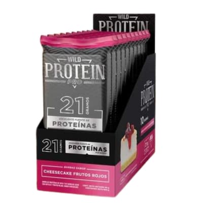 Caja Wild Protein Pro Barras Cheesecake Frutos Rojos 60 g X 10 UN