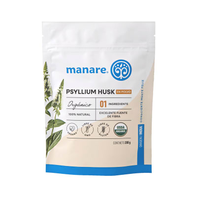 Manare Psyllium Husk Organico en Polvo 200 g