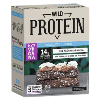 Caja Wild Protein Barra Vegana Chocolate Coco 45 g X 5 UN