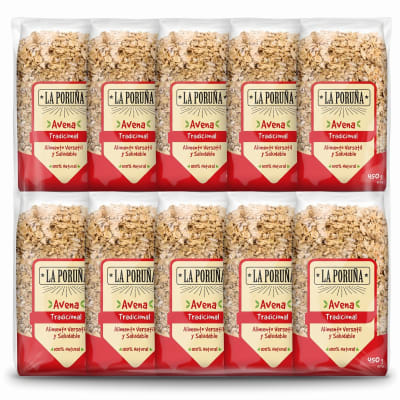 La Poruña Avena Tradicional Caja 10 X 450g