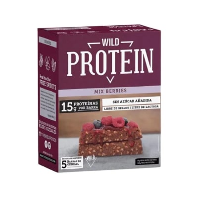 Caja Wild Protein Barras Berries 45 g X 5 UN