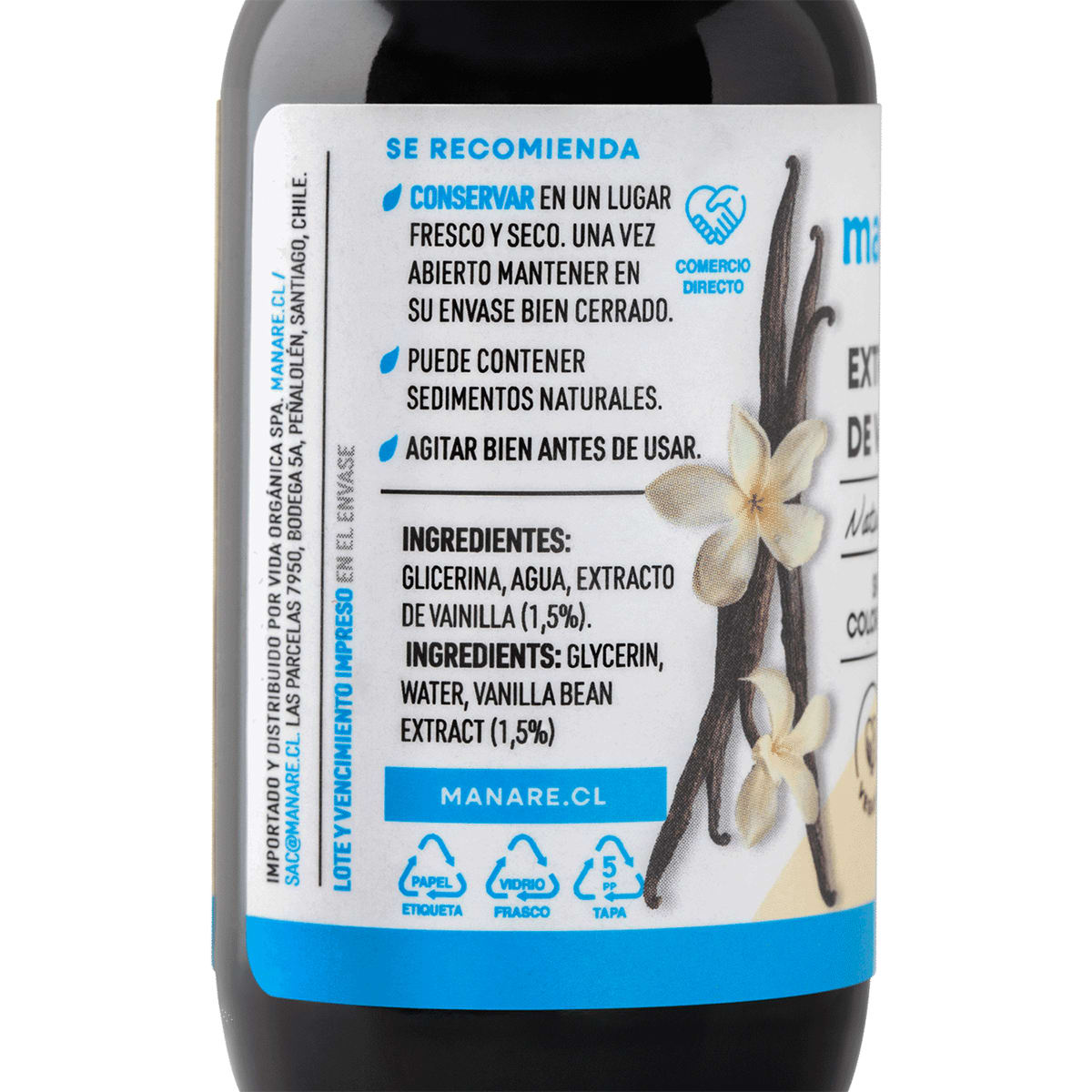 Manare Extracto de Vainilla Sin Alcohol 59 mL2