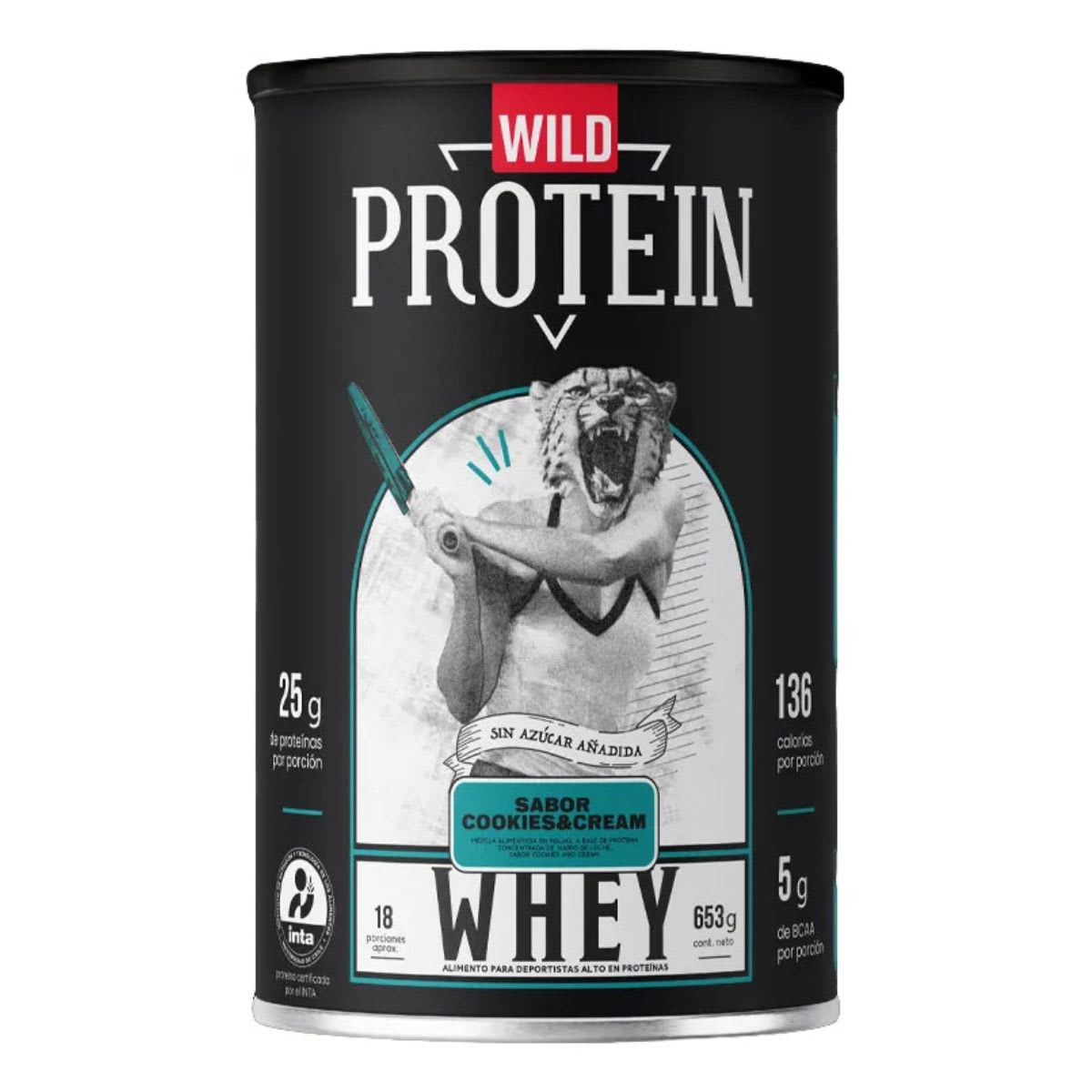 Wild Protein Whey Protein Sabor Cookies & Cream 25g Proteina1