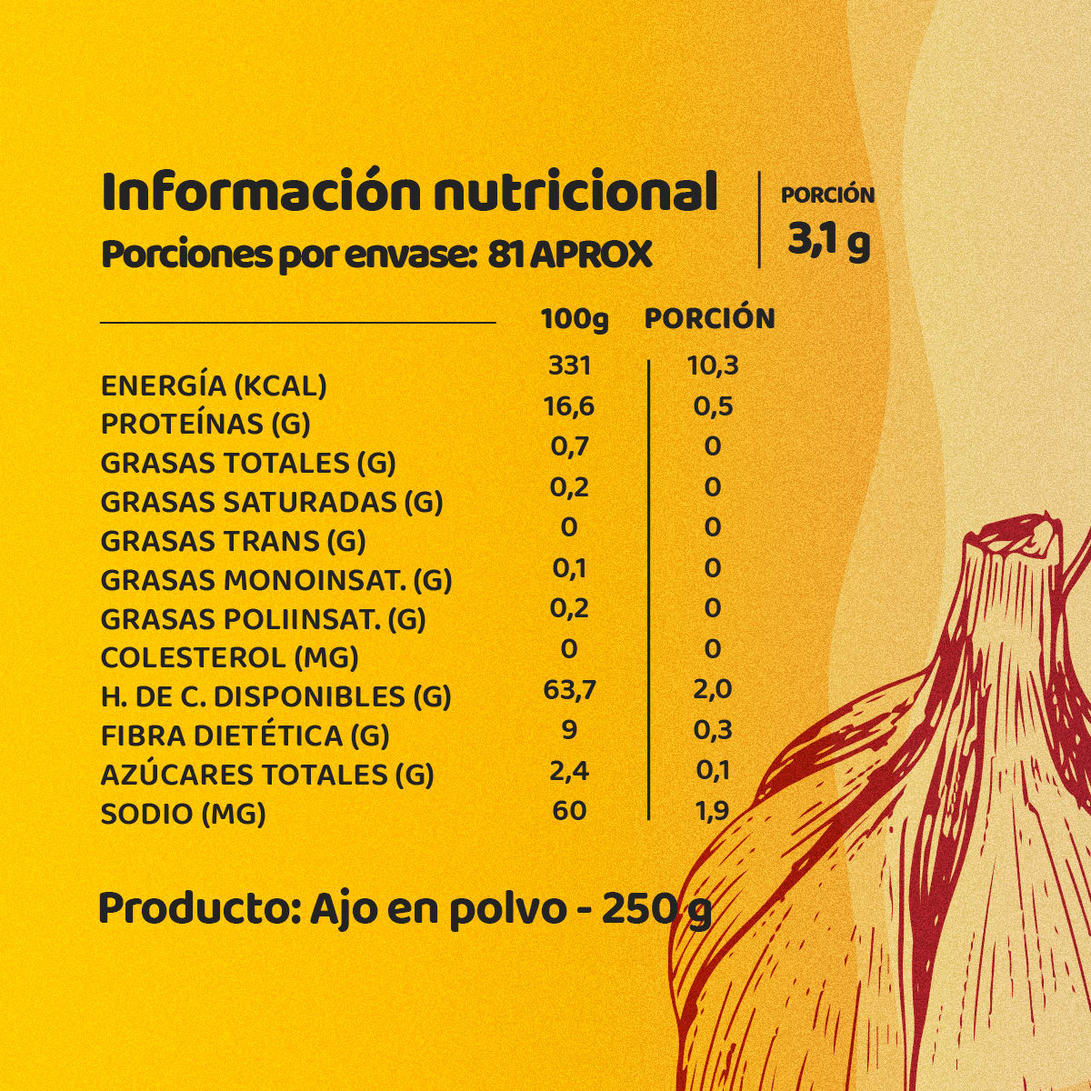 Ajo En Polvo 10 Kg Andina Grains4