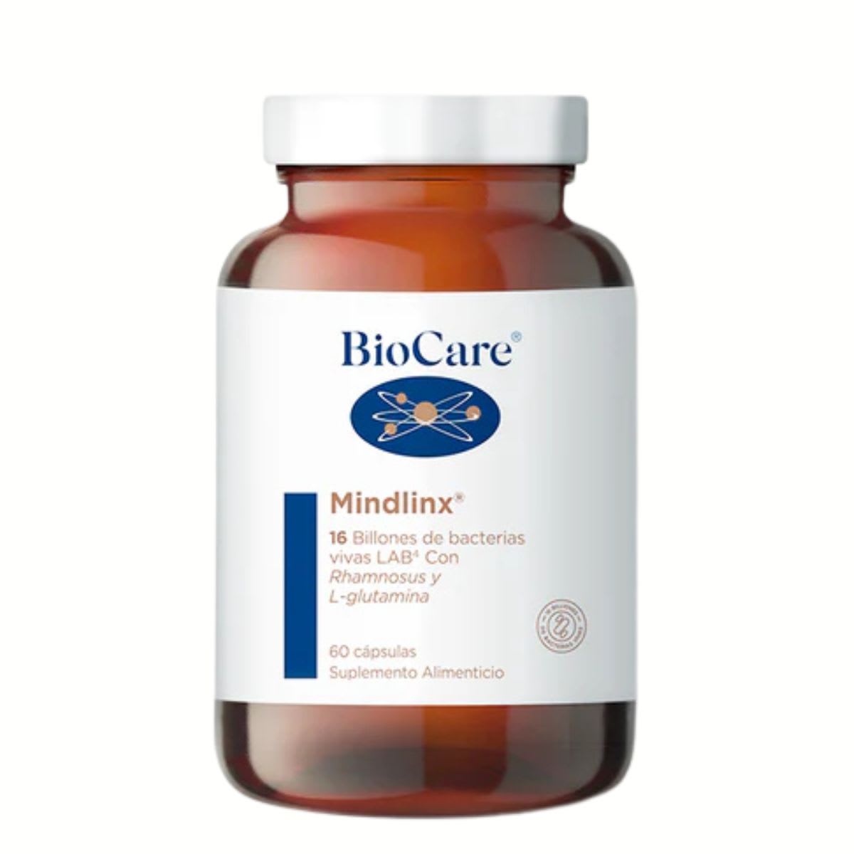 Biocare Mindlinx Probiotico con L-Glutamina Libre de FOS 60 caps1