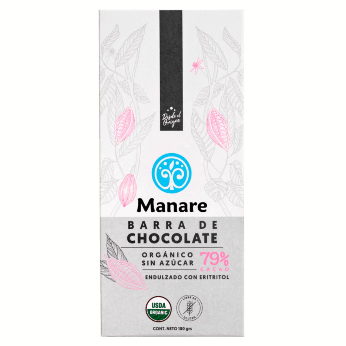 Manare Chocolate Organico Sin Azucar 79% Cacao1