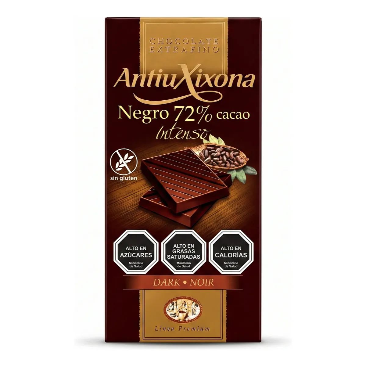 Antiu Xixona Chocolate Negro 72% Cacao Intenso Sin Gluten1