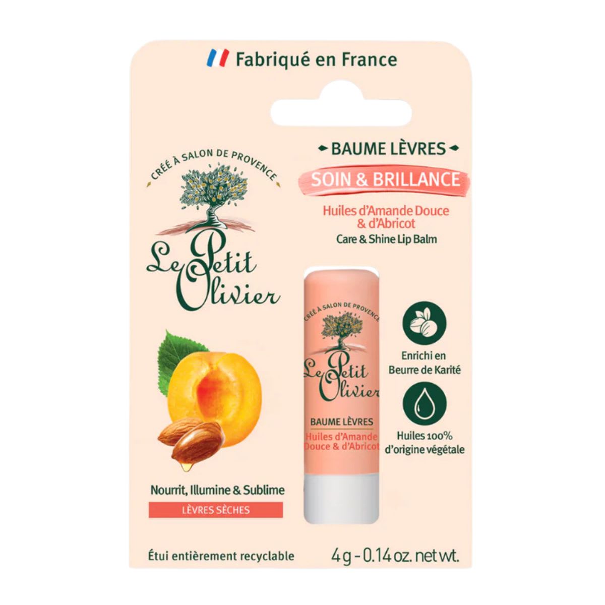 Le Petit Olivier Balsamo de Labios Brillo con Aceites de Almendra y Damasco1