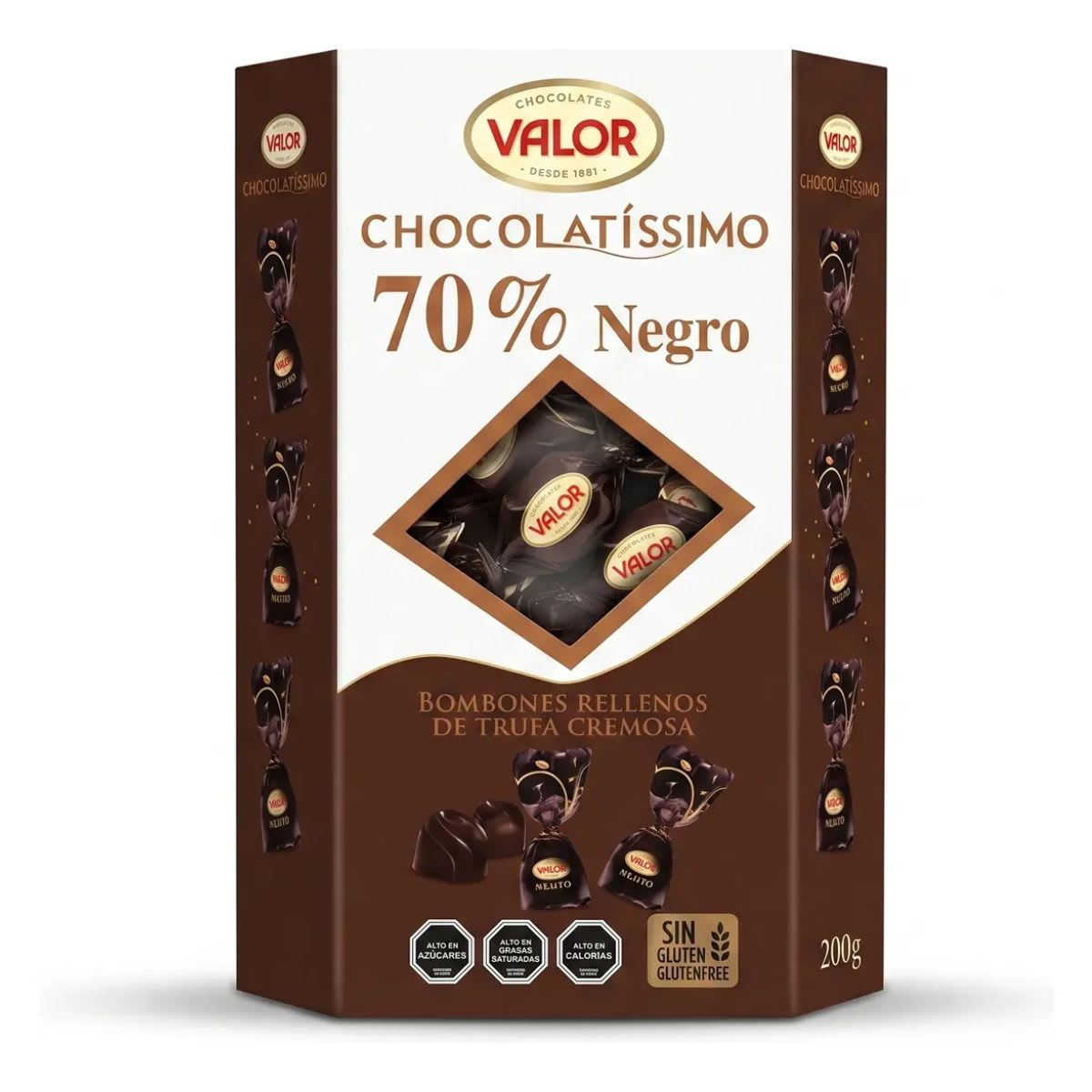Valor Bombones Rellenos de Trufa Cremosa 70% Cacao1