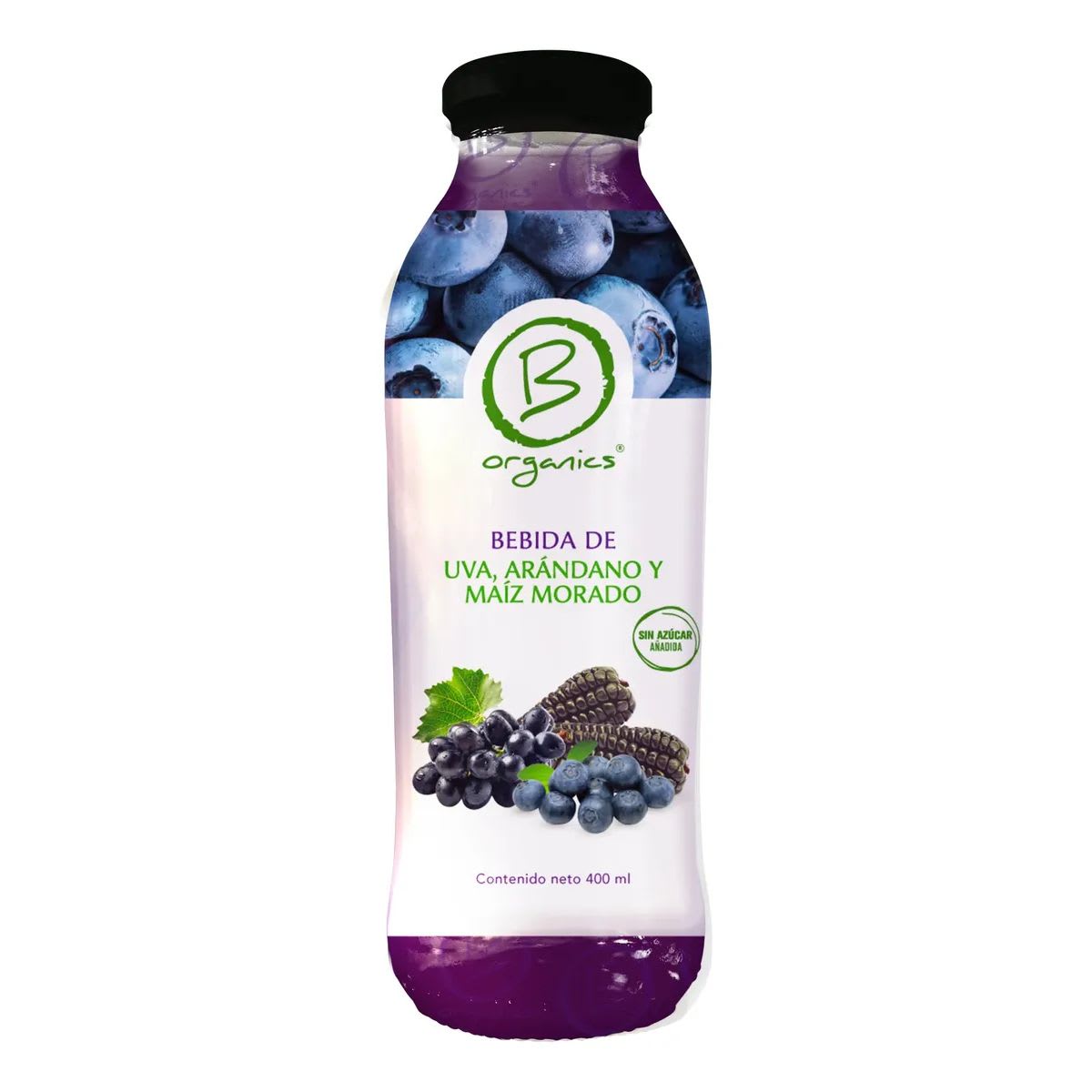 Be Organics Bebida Uva, Arandano y Maiz Morado 400 mL1