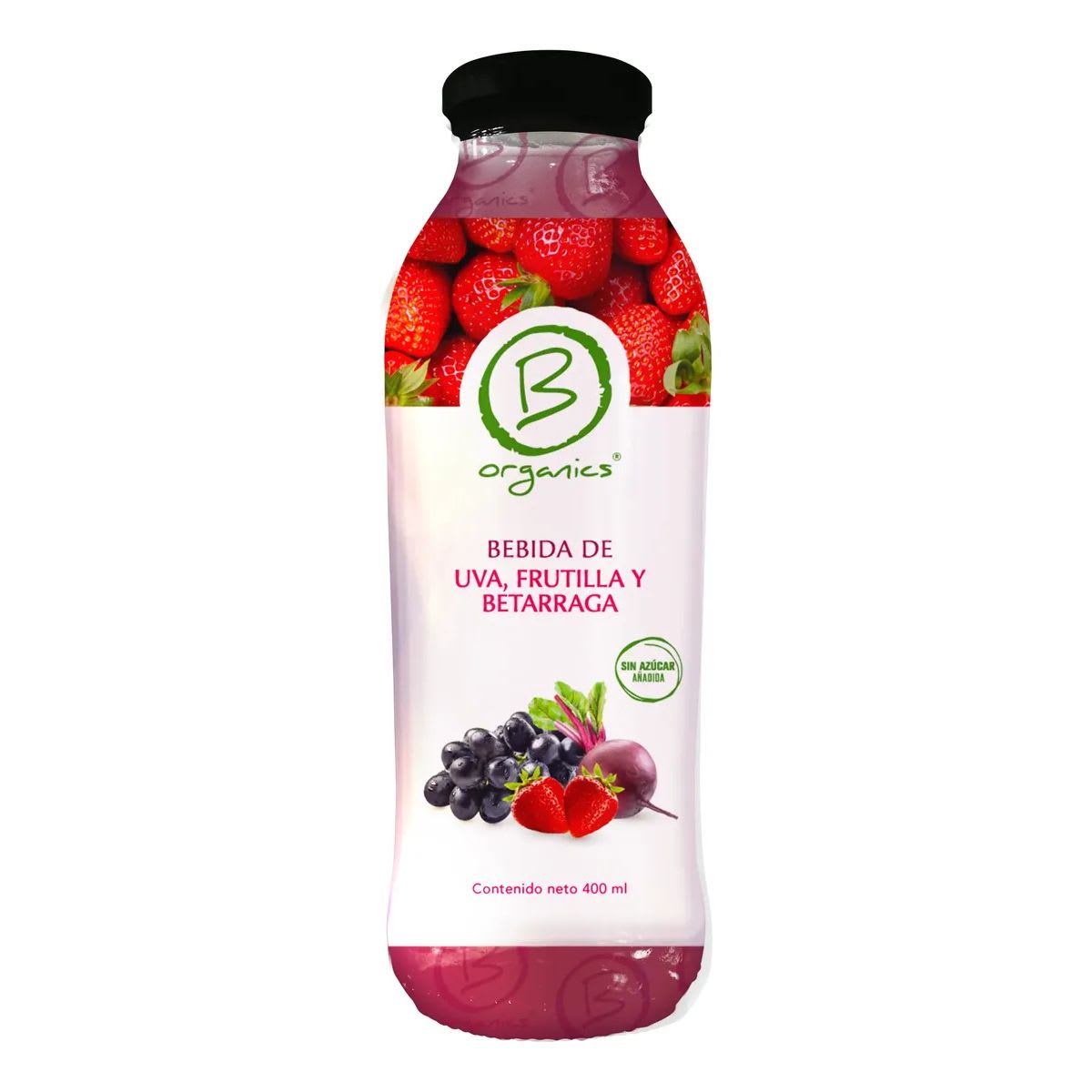 Be Organics Bebida Uva, Frutilla y Betarraga 400 mL1