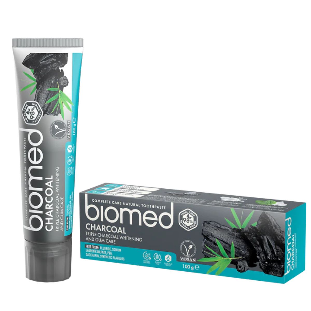 Biomed Pasta Dental Sin Fluor Charcoal Blanqueamiento natural1