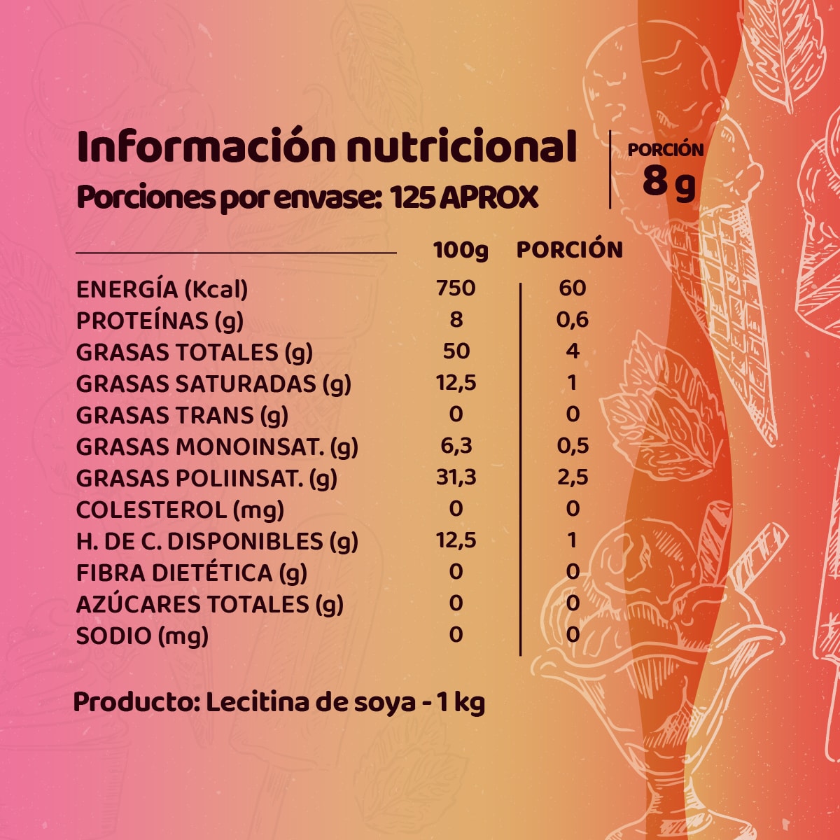 Lecitina De Soya En Polvo 1 Kg Andina Grains Sabor Natural2