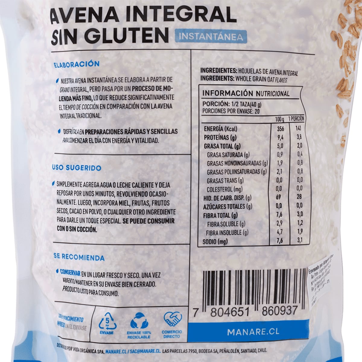 Manare Avena Instantanea Sin Gluten2