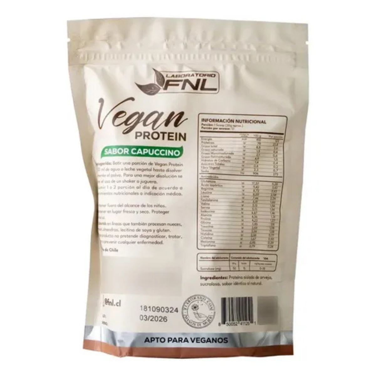 FNL Vegan Protein Sabor Capuccino 24g Proteina2