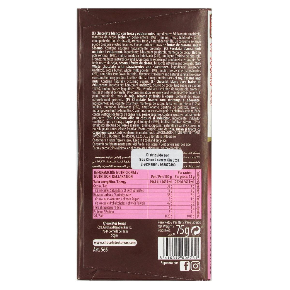 Torras Chocolate Blanco con Fresas2